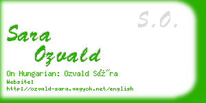 sara ozvald business card